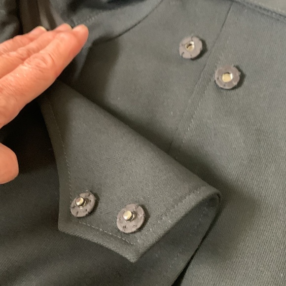 Ann Taylor black motorcycle cut polyester/wool/spandex lined jacket EUC - Picture 6 of 9